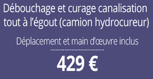 tarif débouchage évier